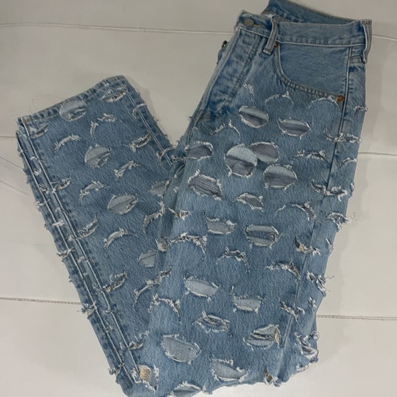 NWOT VETEMENTS x Levis laser cut distressed denim jeans RARE XS - Picture 15 of 16